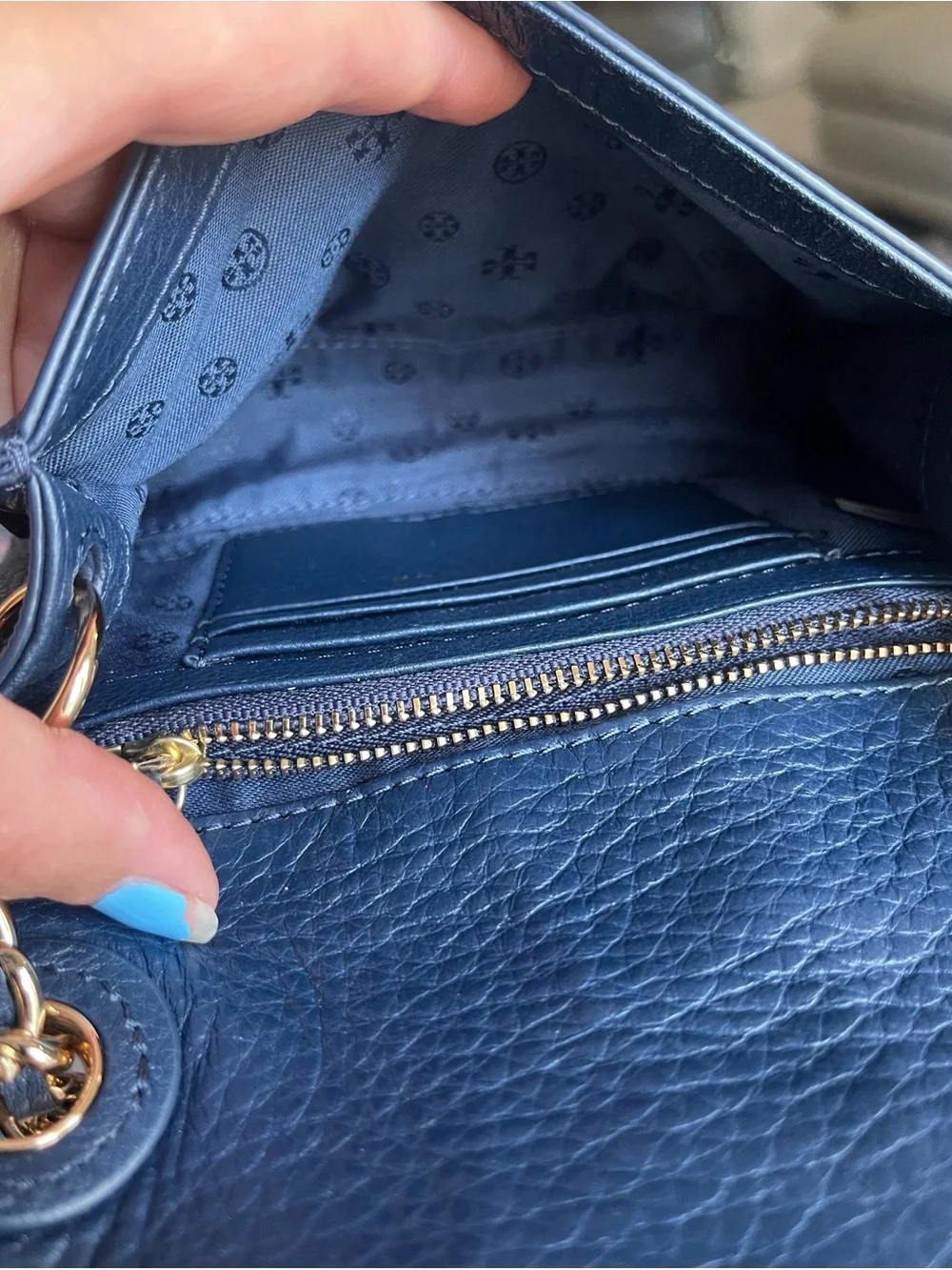 Tory Burch Navy Blue Crossbody Bag
